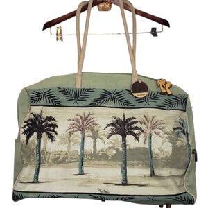 Paul Brent Tropical Weekend Bag Tote Canvas Seaside Palm Trees